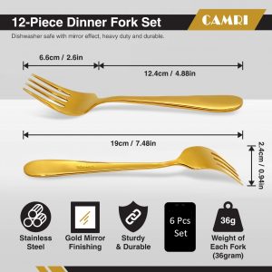 CAMRI Dinner Fork C61 Gold <br>Pack of 6